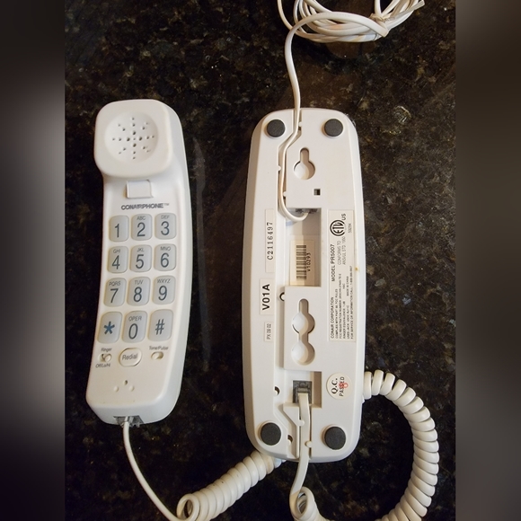 Vintage Conairphone Retro Trimline Push Button Corded Wall/ Desk Phone White - Picture 2 of 8